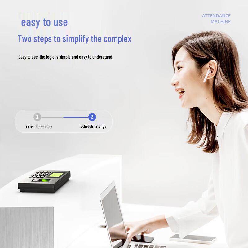 Deli AH100 Fingerprint Attendance Machine CN plug (adapter included)