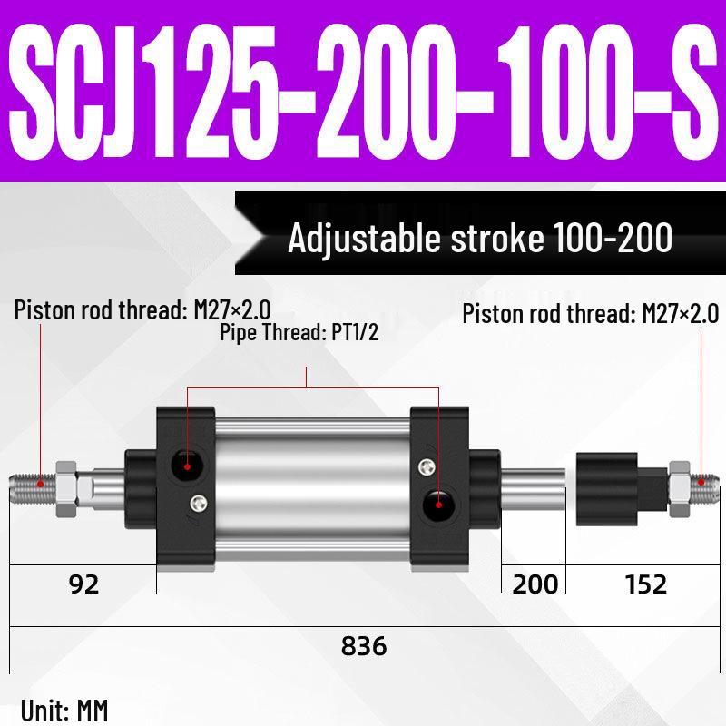 SCJ Adjustable Stroke High Thrust Pneumatic Cylinder SCJ32-160