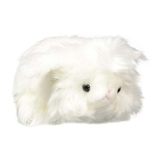 Angora rabbit peach stuffed toy M size white