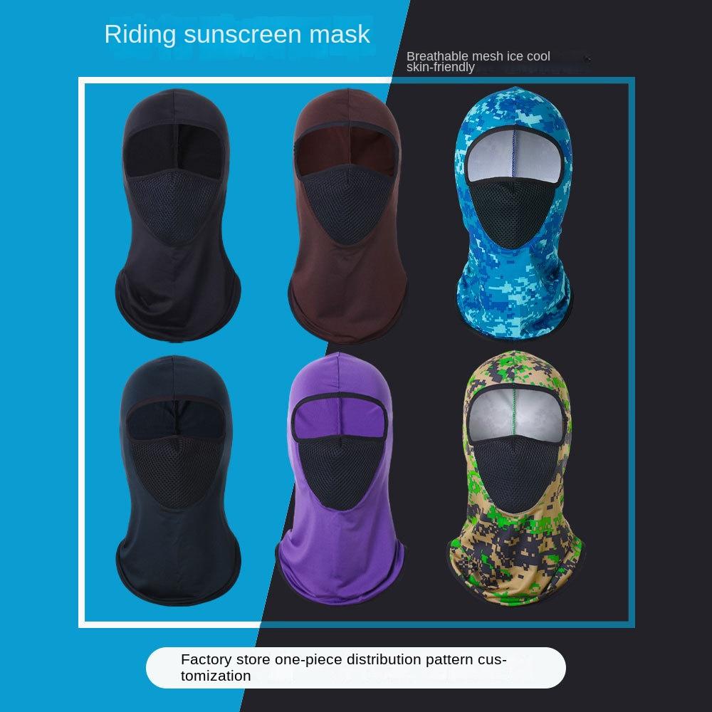 Outdoor Protective Head Wrap Neck Integrated Windproof Sunscreen Mask Full Face Male Motorcycle Cycling Ice Silk Neck Cover