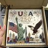 250th Anniversary Gift Pearl Painting Kit, USA DIY Art Bald Eagle Craft Kit Set, Patriotic Bead for Beginners Adults Relaxation