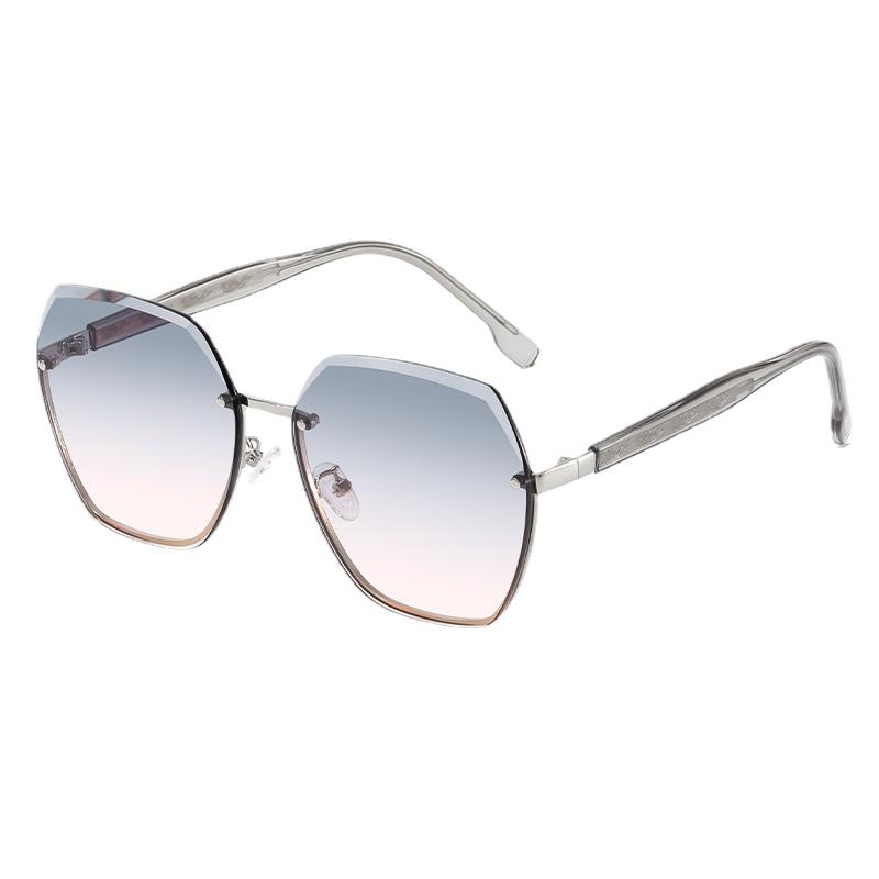 New Fashion Women Sunglasses Metal Mirror Leg Polygon UV400 Sun Glasses Outdoor Hiking Leisure Eyewear Oculos De Sol