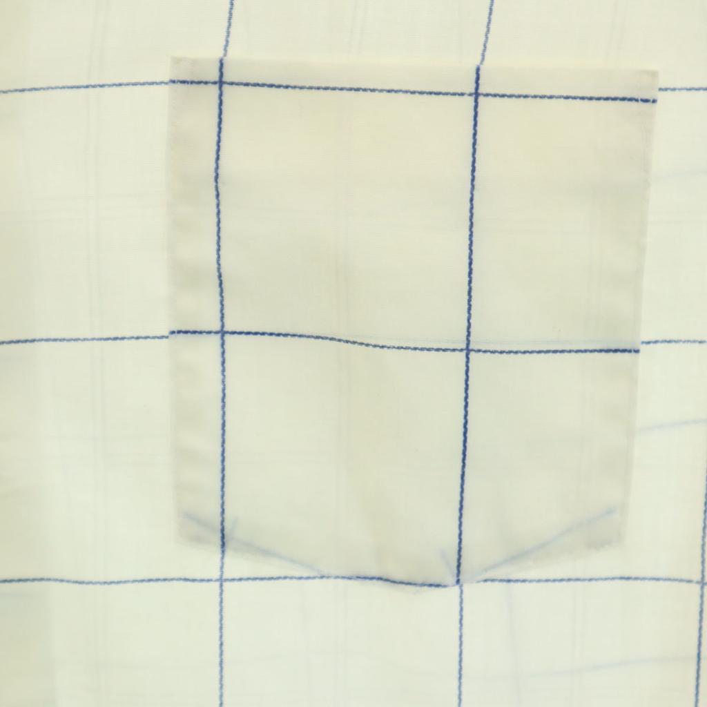 ARROW 70s vintage Window pen check Long sleeve shirt 32 Light yellow Men's Used