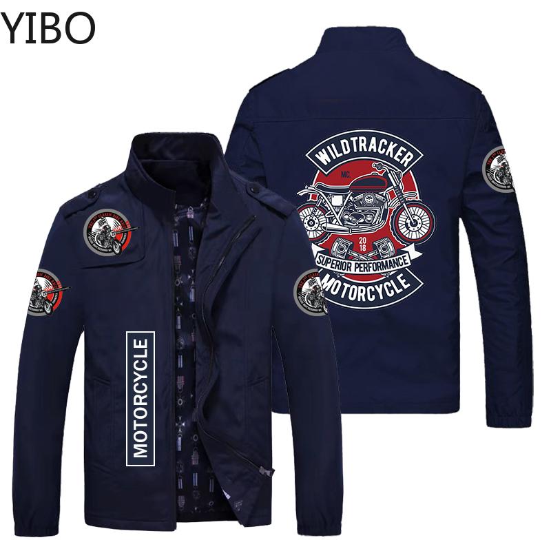 

Повседневная ветровка с логотипом автомобиля, Harajuku, тонкая трендовая мотоциклетная куртка, мужские пальто, кардиган на молнии с длинными рукавами и воротником-стойкой, повседневная толстовка