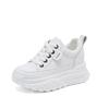 Platform White Shoes Women's 2025 New Spring and Autumn Leisure Sports Versatile Height Increase Dad Shoes Leather Muffin Explosion