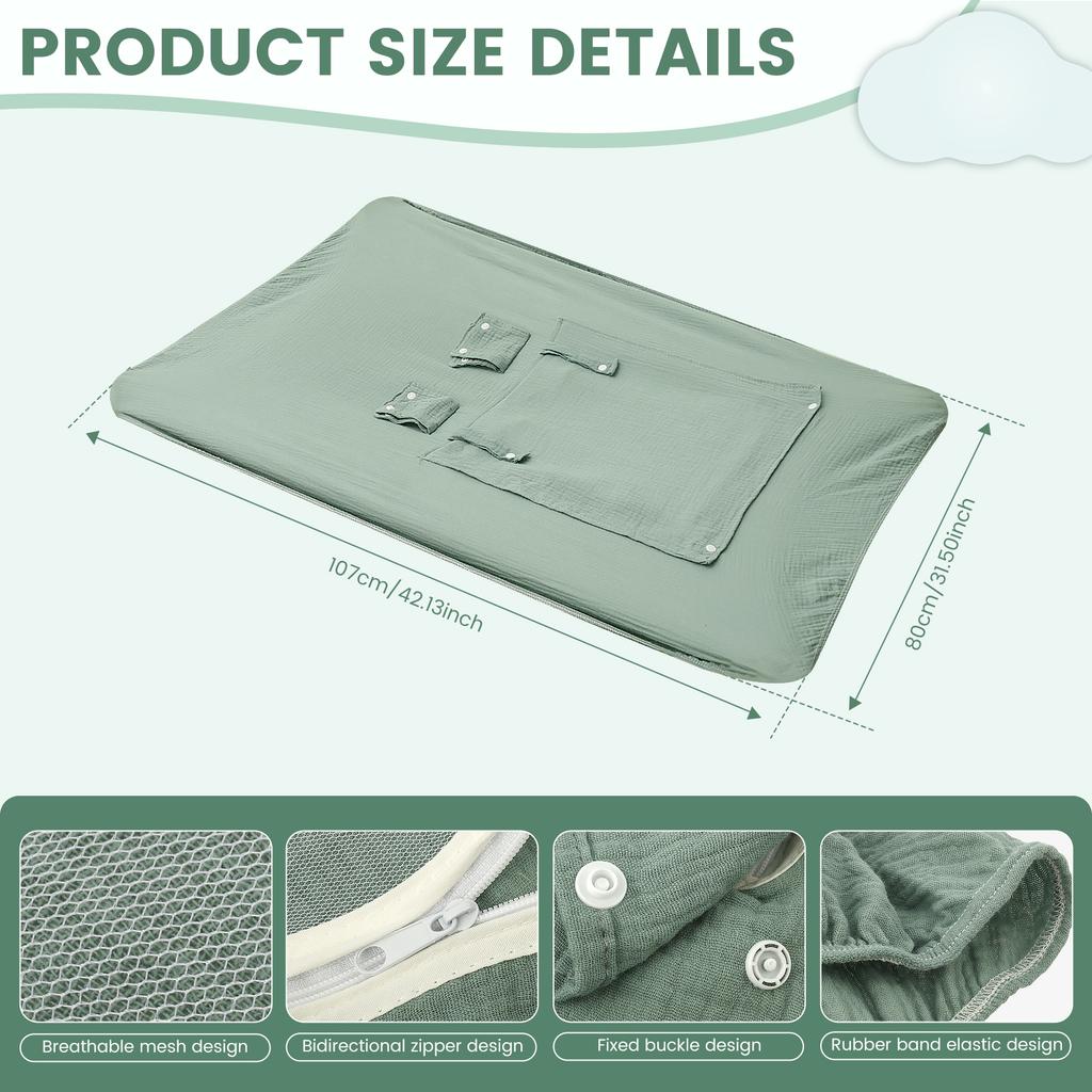 Baby Car Seat Cover Universal Baby Stroller Accessories 3 Modes Windproof Infant Carrier Canopy with Two Way Zipper for Travel