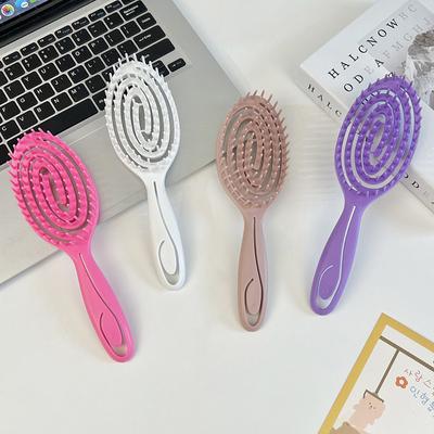 Candy Color Oval Hairbrush for Voluminous and Shiny Hair - Detangling Comb for All Hair Types