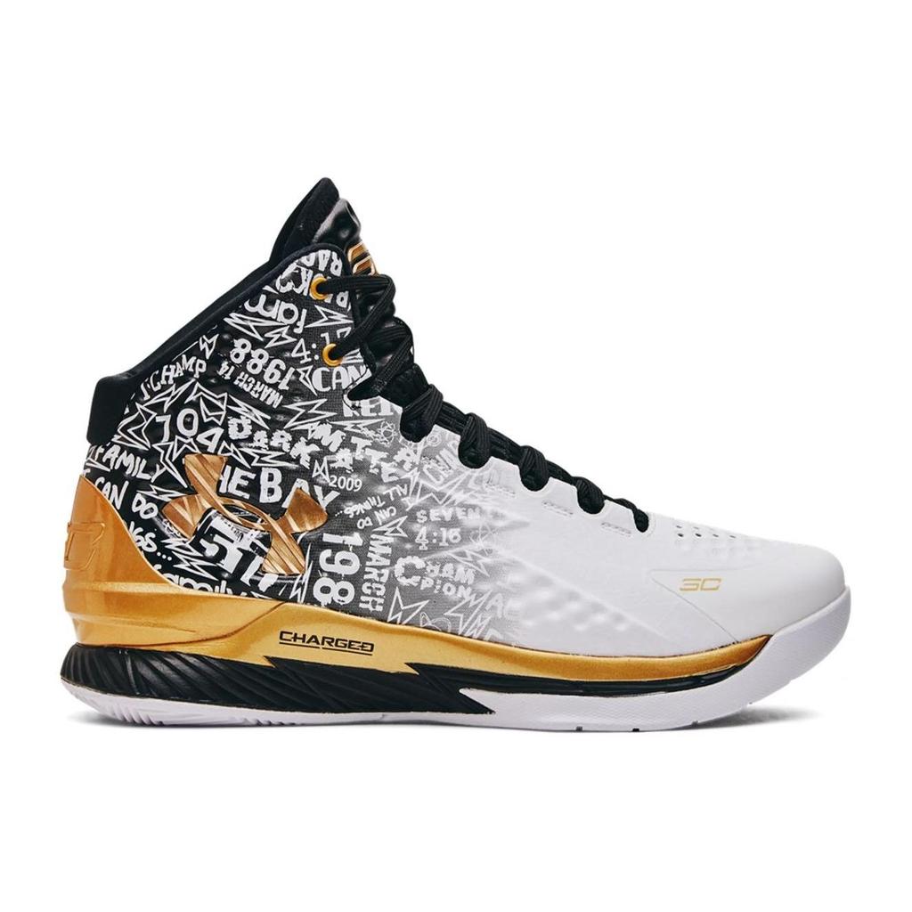 Under Armour Curry 1 Unanimous Men Sneakers White Black 3026280-001