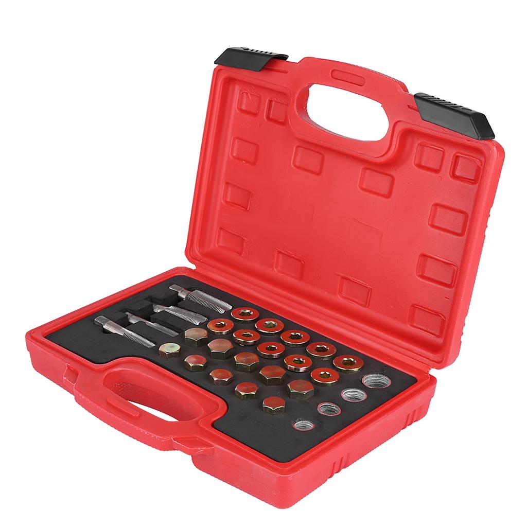 64Pcs Oil Pan Thread Repair Kit Sump Gearbox Drain Plug Tool Set M13 M15 M17 M20