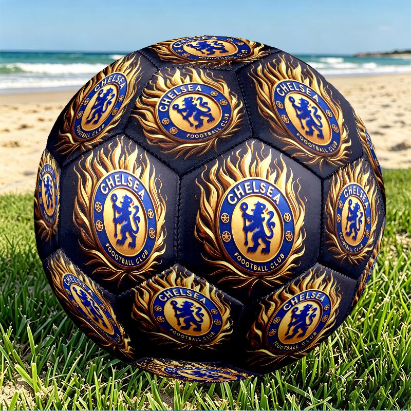 Chelsea F.C. Aufdruck Größe 5 Fußball, PU Abriebfester Fußball für Spieltraining und tägliches Üben, Geburtstagsgeschenk für Fußballfans