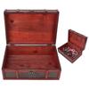 Retro Wooden Gift Box Essential Oil Alloy Hinge Decorative Treasure Storage Chest Box for Home Office