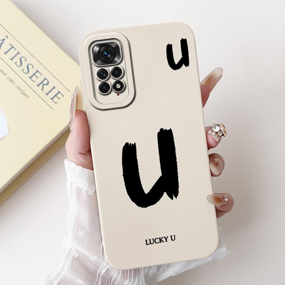 For Xiaomi Redmi Note 11S 4G Case Lovely Letters Soft Silicone Shockproof Phone Cover For Redmi Note 11 Pro Plus Note11 4G Funda