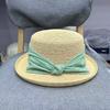 Lafite Hat Women's Summer New French Flat-top Crimped Sun Hat Vacation Sun Protection Hat Travel Versatile