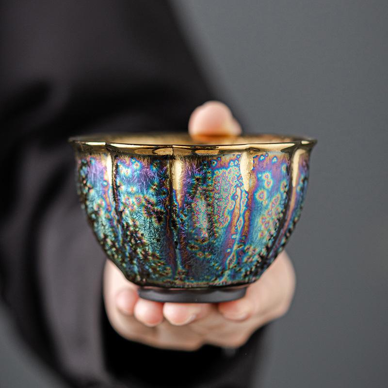 Creative Kung Fu Ceramic Teacup Kiln Transformation Japanese Style Water Cup Retro Porcelain Art Tea Bowl Drinkware