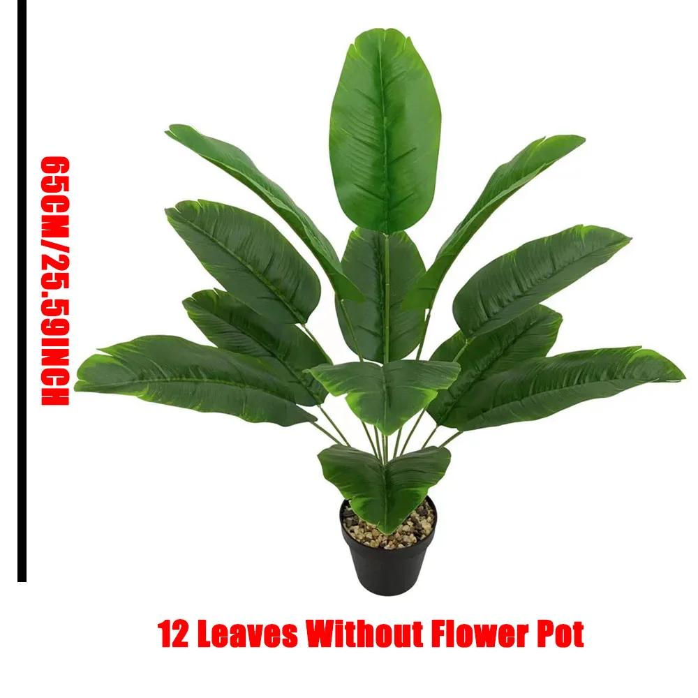 1pc 18 Leaves Artificial Plants Large Tropical Palm Tree Fake Banana Plants Leaves Real Touch for Home Garden Party Decor 2025