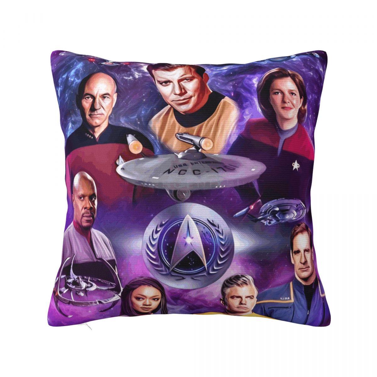

Pillow Cover Stars Treks Groups Printed Cushion Cover Starfleet Movie Vintage Pillow Case For Sofa Home Decorative Pillowcases 12x12Inch