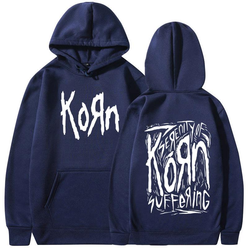 90s Korn Metal Rock Band Hoodies Men Vintage Gothic Oversized Hooded Sweatshirts Fashion Casual Long Sleeve Hoodie Streetwear