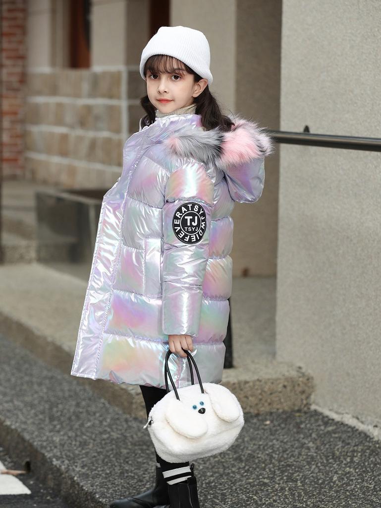 Mädchen Winter Baumwollgepolsterte Kleidung Neue Winter Daunen Baumwollgepolsterte Kleidung Kinderjacken Glänzende Baumwollgepolsterte Jacken Tide