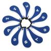 10pcs Golf Iron Head Cover with Number Printing Neoprene Zippered Golf Club Irons Covers Royal Blue
