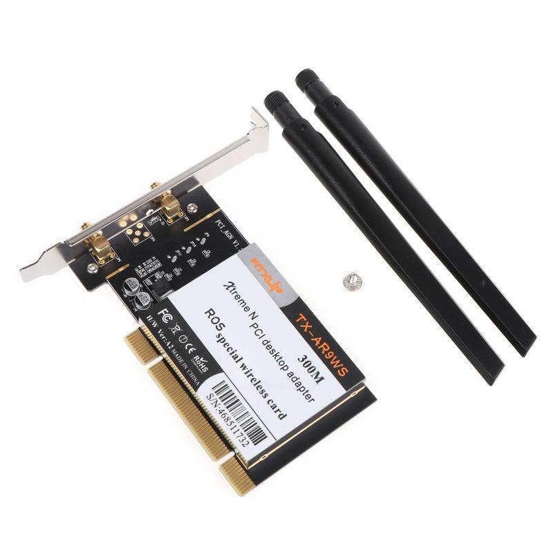 PCI k-kort, Trådløst WiFi-kort AR9223 300M PCI Stasjonær PC - Bånd 2,4/5 GHz Trådløst Stasjonær PC k-kort