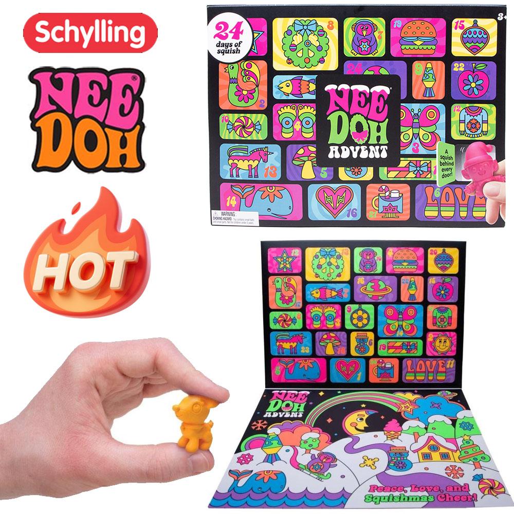 2026 Schylling NeeDoh Calendario dell'Avvento Regalo 24 Giorni PVC 3D Bambole sensoriali da spremere Conto alla rovescia Natale 2027 Regali a Sorpresa per il Nuovo Anno