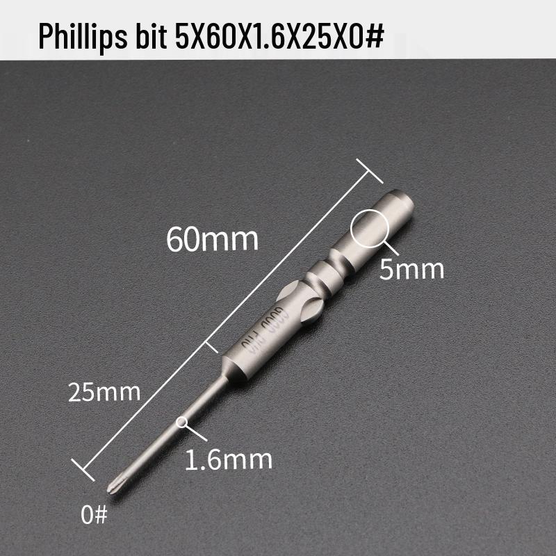 GOOD801 Electric Phillips Head Screwdriver Bit, 5mm Shank, 3mm Magnetic, 60mm Length