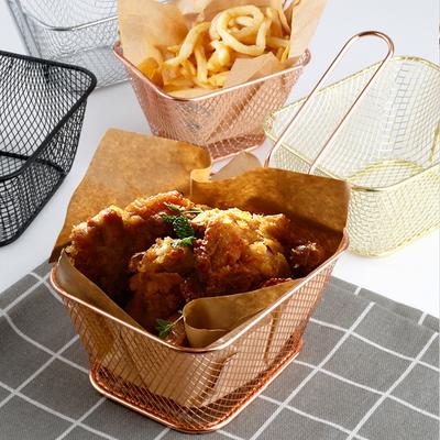 French Fries Fried Basket, Snack Fried Net Basket, Oil-proof Drain Fried Basket, Western Restaurant Fried Chicken Basket, French Fries Basket