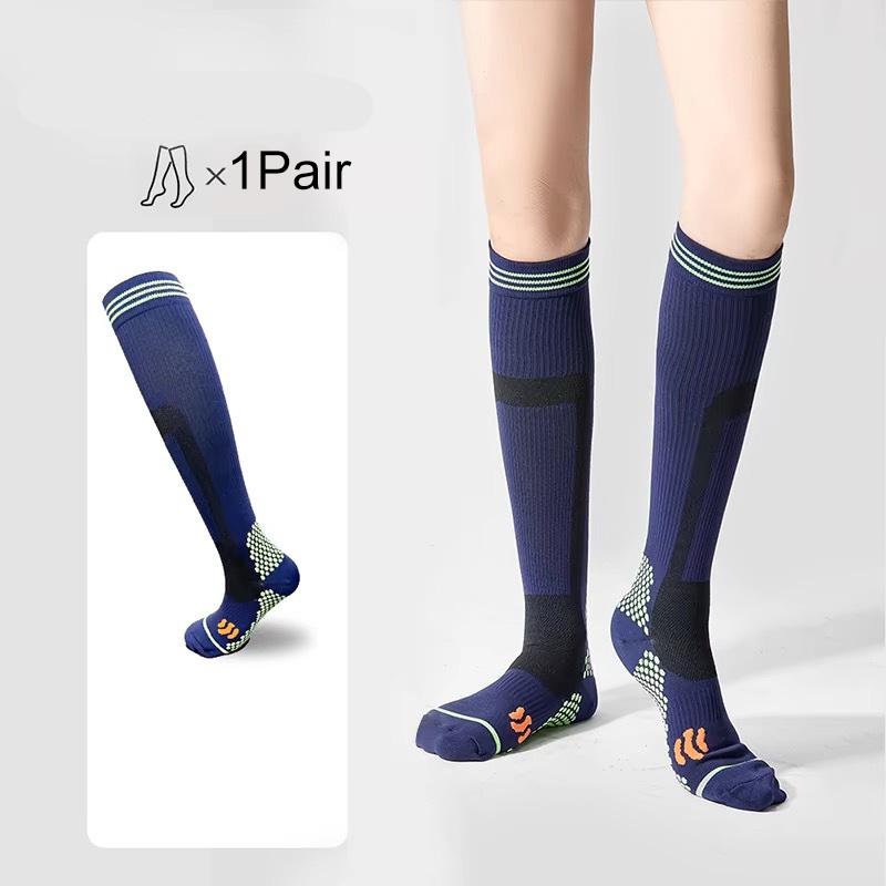 1Pair Compression Socks Non-slip Calf Support Brace All-Season Use Women for Sports Knee High for Running Cycling Football