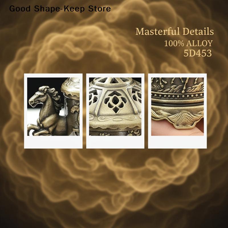 dailyAlloy Incense Burner Hollow Out Sandalwood Incense Burner Zen Aromatherapy StoveDaily Products