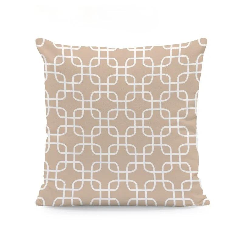 Fashion Beige Geometric Cushion Arrow Petal Lace Texture Cushion Pillow Cover 45X45cm Polyester Decor Living Room Pillowcase