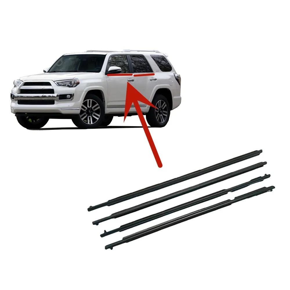 4 Pezzi Guscio in Gomma per Finestrini Nero o Cromato per Toyota 4Runner 75711-35011 2009-2020 Guarnizione Vetro Esterna