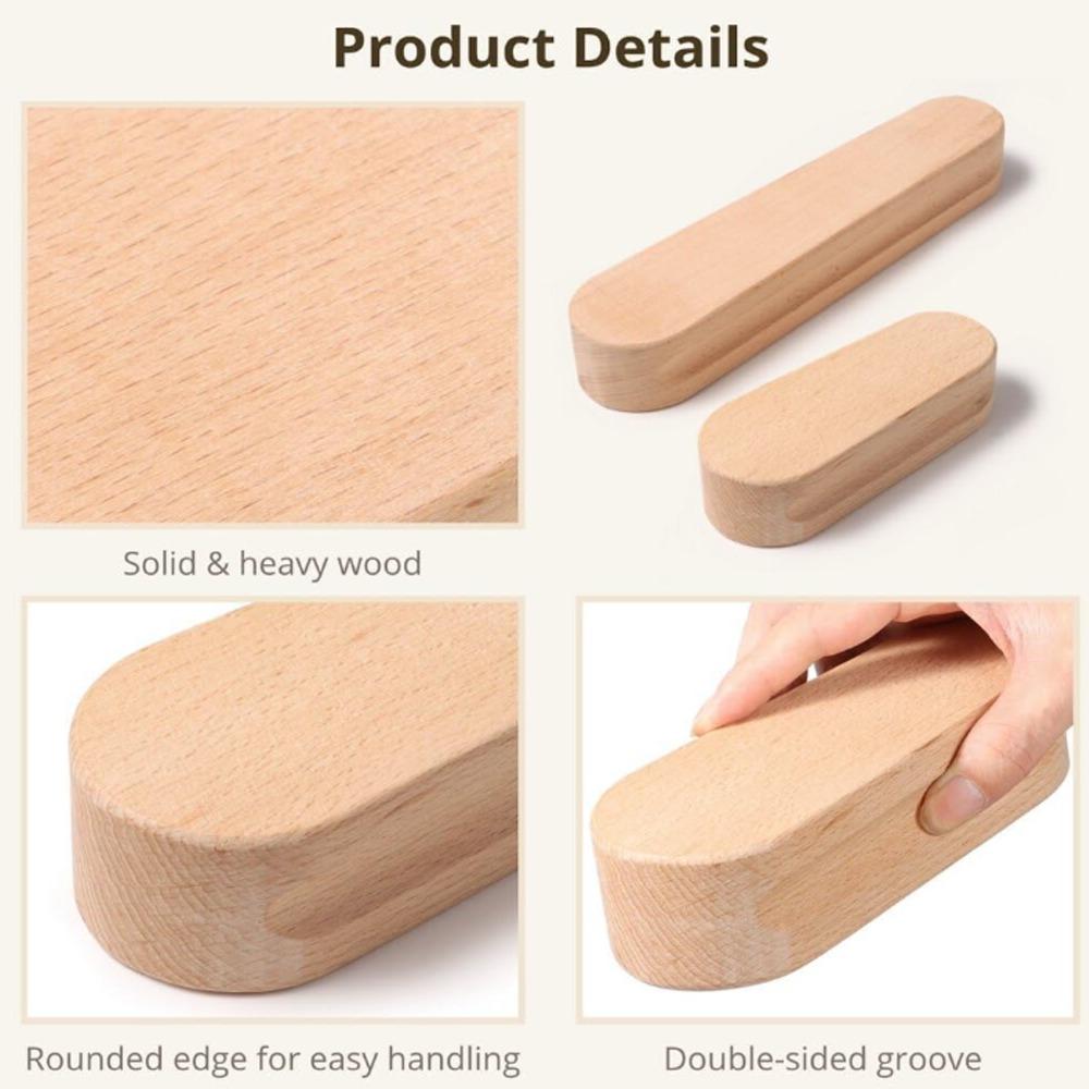 2Pcs Double Side Grooved Sewing Press Block Solid Heavy Wood Seam Presser Clothes Tailoring