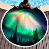 Aurora Print Round Beach Towel,Polyester Sand Resistant Beach Blanket,Soft Absorbent Quick Dry Pool Towel Portable Picnic Mat