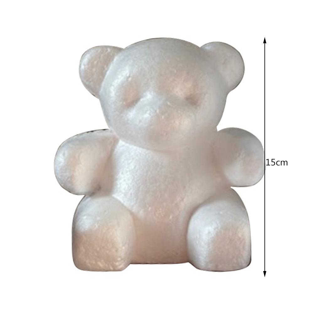 DIY Foam Rose Bear Polystyrene Styrofoam Bear Shape Modelling White Art Crafts Handmade Artificial Creative for Valentines Day