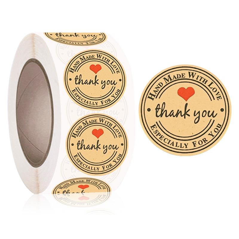 500Pcroll 1Inch Thank You For Supporting My Small Business Stickers Sealing Business Stationery Sticker For Store Shopping