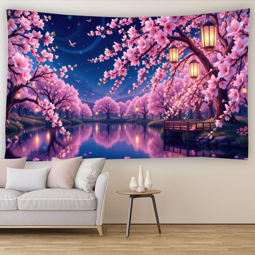 Rural Landscape Wall Tapestry Fashion Fabric Home Decor Wall Hanging Sofa Bed Sheet Picnic Mat - Printed Background Poster