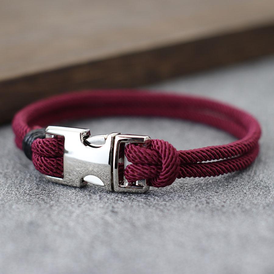 New Unique Rope Bracelet Men Detachable Buckle Handcrafted Wrap Braslet Luck Red Thread Braclet Boyfriend Gift Pulseria Homme