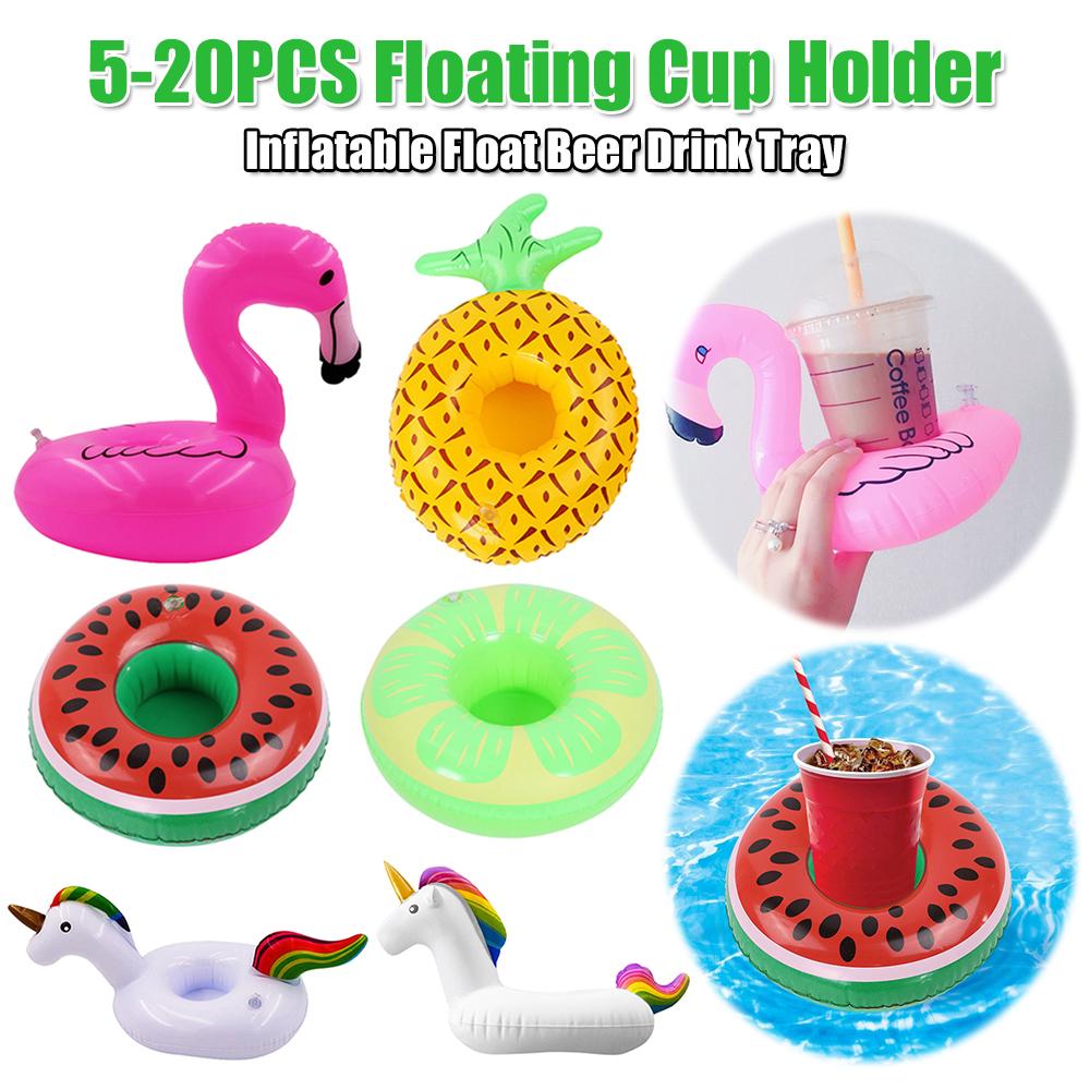 Float Beer Drink Tray Inflatable Swimming Pool Drink Cup Stand PVC Cooler Table Party Supplies for Pool Beach Swimming