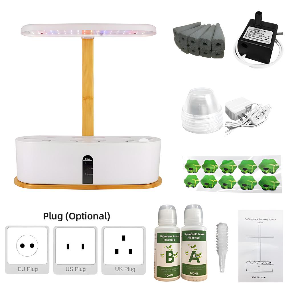 Hydroponics Growing System Indoor Garden 10 Pods 20W 72LED Grow Light Full Spectrum Adjustable