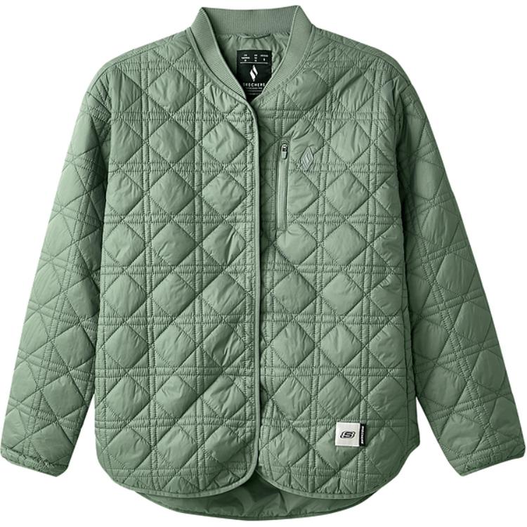 Skechers Delicate Brand Series Soft Comfortable Casual Jacket Women jackets Tequila-Green L424W161-035Z M