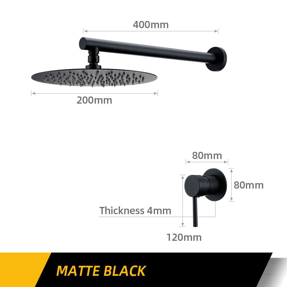 Badezimmerarmatur Gunmetal Duscharmatur Wandmontiert 8/10/12 Zoll Regendusche Mischbatterie Duschkopf Mit Sedal Kartusche Duschset