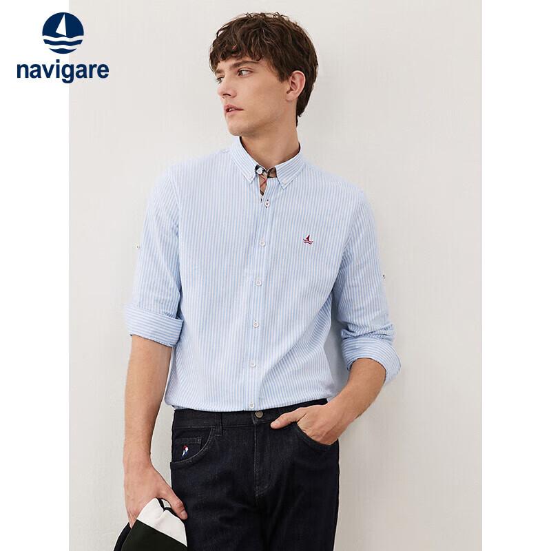 Navigare Men s Casual Long-Sleeve Striped Shirt XL