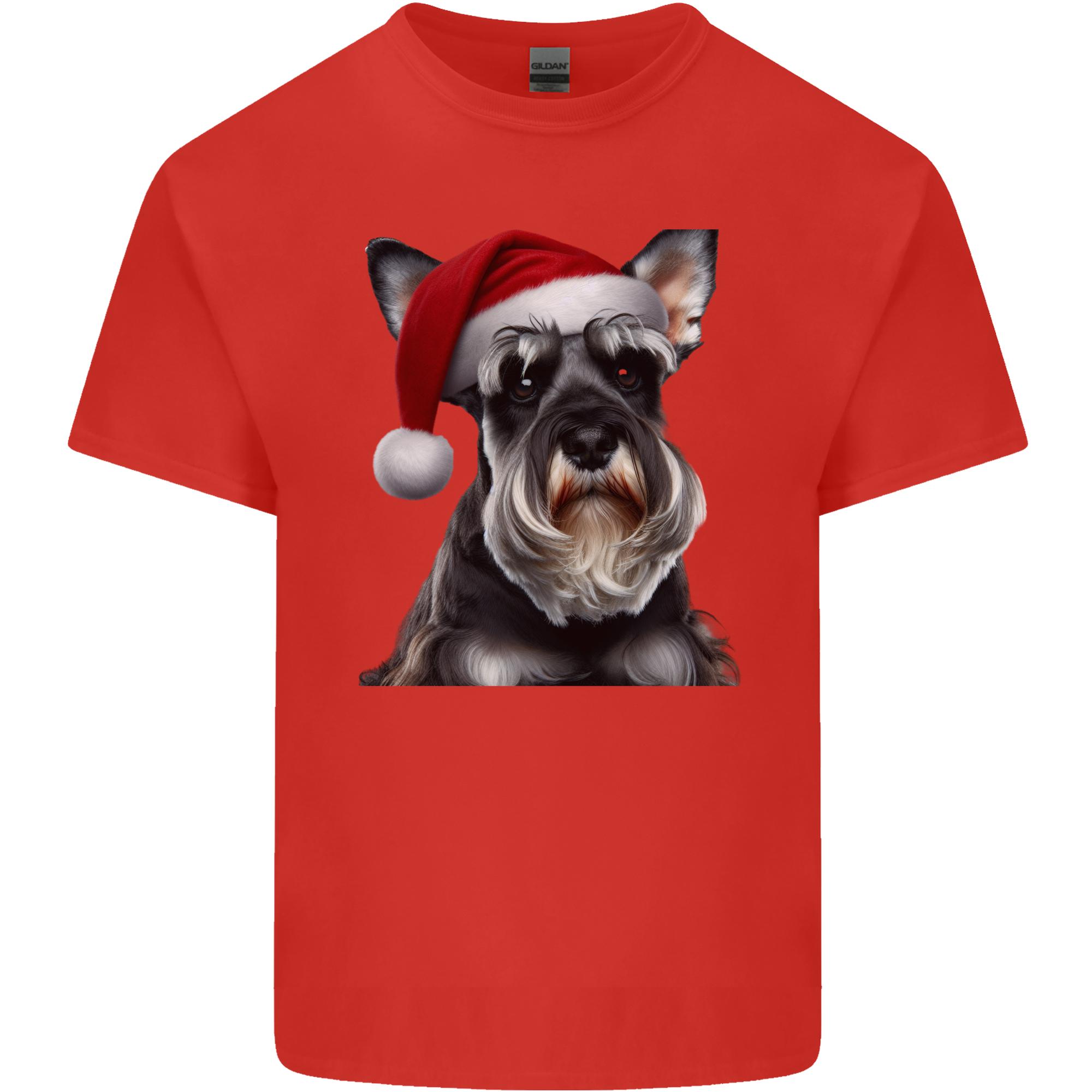 Christmas Schnauzer Dog Xmas Hat Unisexs Light Cotton TShirt S