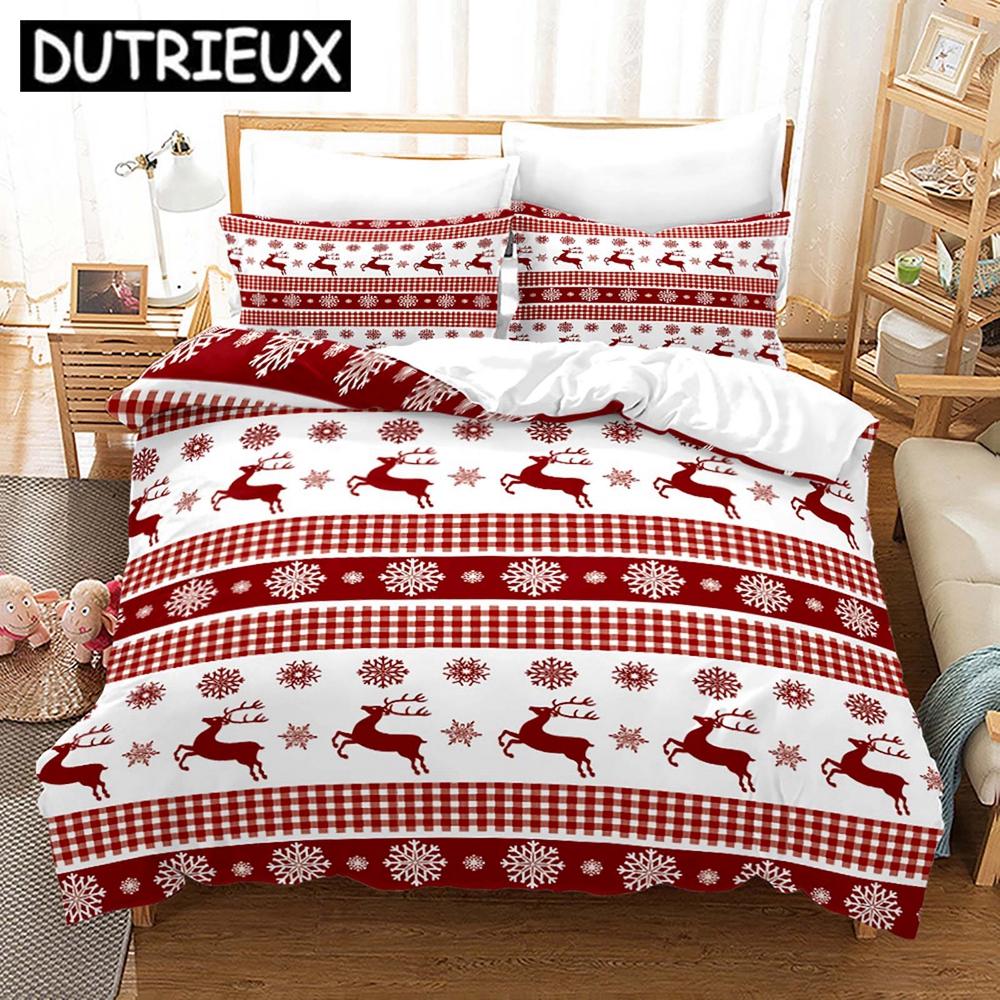 New Merry Christmas 3D Printed Bedding Set Duvet Covers Pillowcases Comforter Bedding Set Bedclothes Bed Linen 21