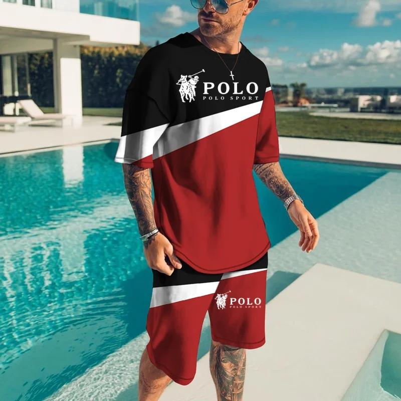 Summer Luxury Big Brand Stripe 3D Digital Printing Men's Suit Fashion Casual Wear Unisex Breathable Comfortable Men