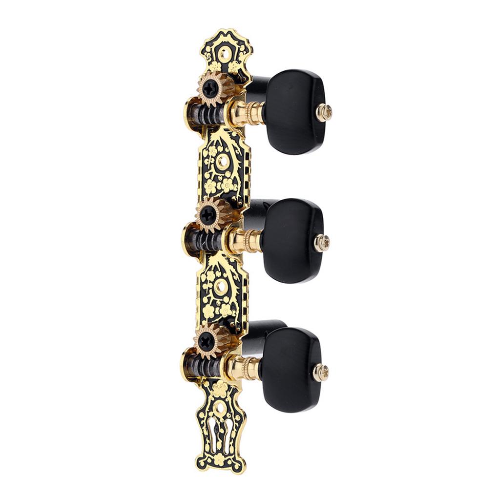 Alice AO 020HV3P 1Pair(Left + Right) Classical Guitar Tuning Key Gold  Black Plated Peg Tuner Machine Head(long) String
