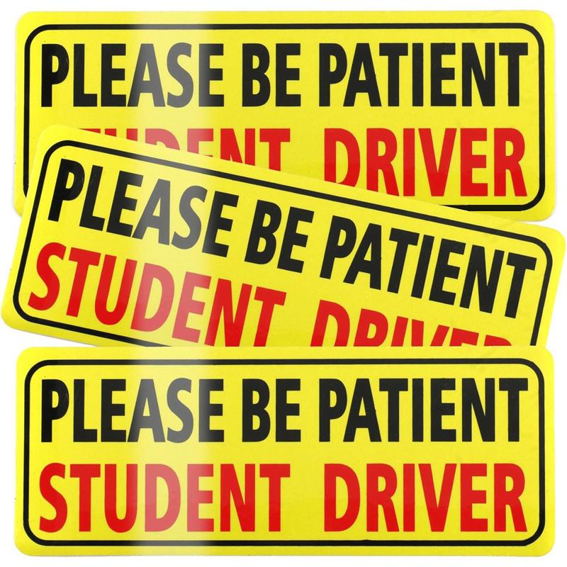3Pcs Student Driver Sticker Magnet For Car Please Be Patient Student Safety Signs Teen Rookie Novice Driver Bumper