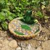 Statue de Grenouille en Résine Micro Paysage Créatif Mignon Dessin Animé Ornements de Grenouille Simulée Plateau de Rangement Grenouille 3D Intérieur