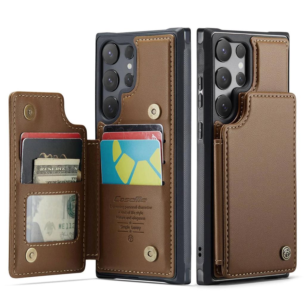 Für Samsung Galaxy S25 Ultra S25 Plus S25 Hülle mit Kartenhalter, Brieftaschen-Hülle RFID-Blockierend, Langlebige Leder-Ständer-Handyhülle