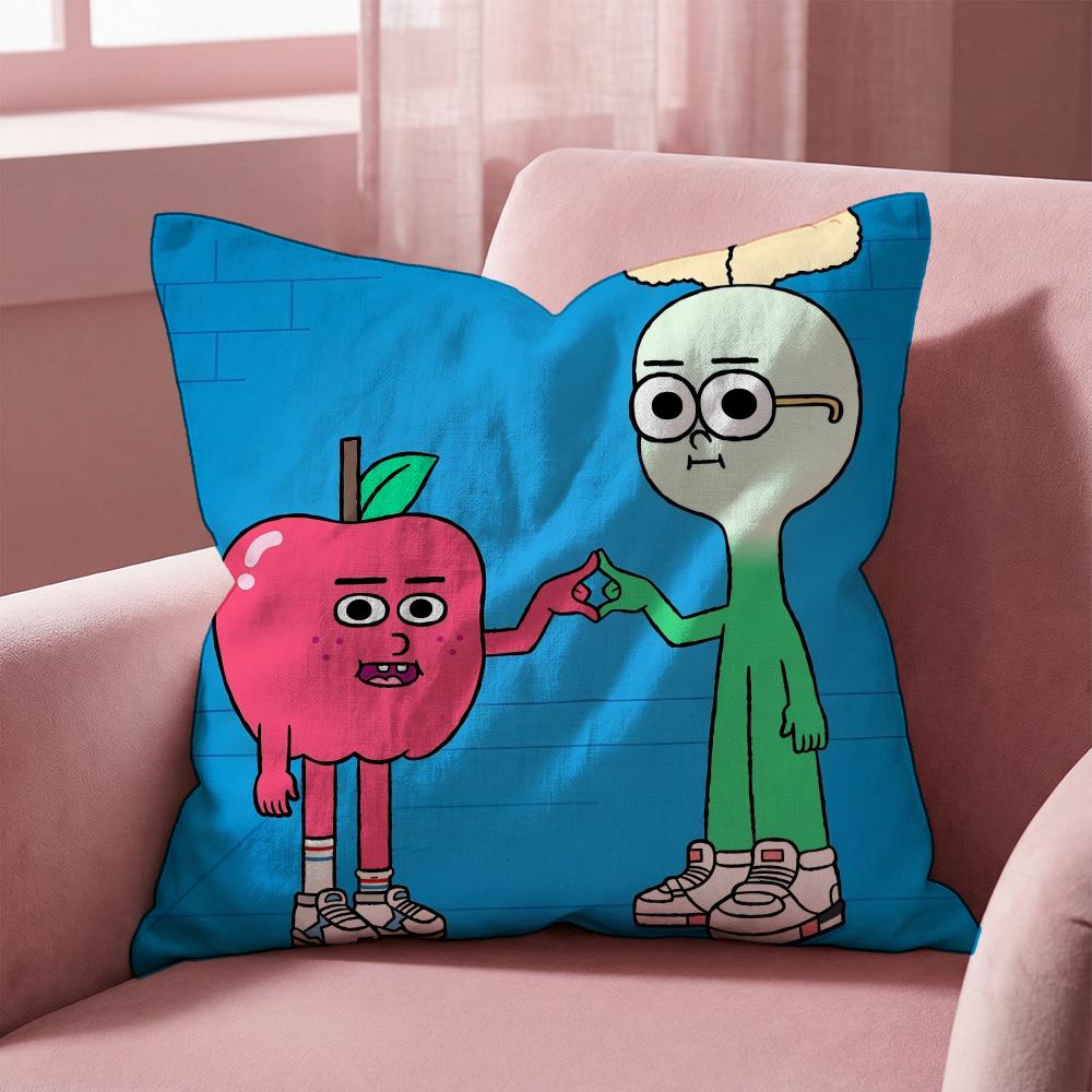 Anime Food A-AppleS And OnionS Cushion Cover Multi-Scene Pillow Cover for Home & Car - Reversible, Soft & Durable for Daily Use